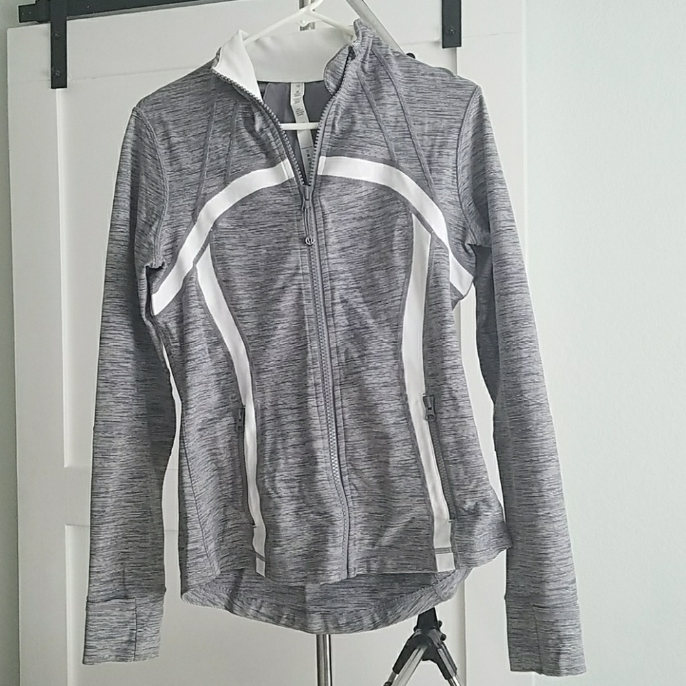 Lululemon Define Jacket Grey and white EUC